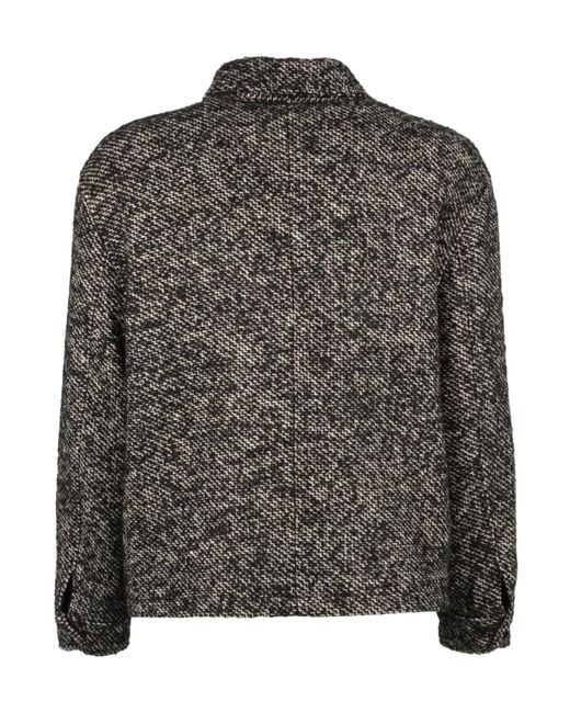 FRAME Black Tweed Trucker Jacket for men