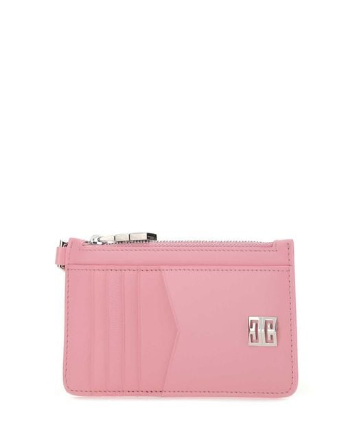 Givenchy Pink Logo-Plaque Leather Wallet