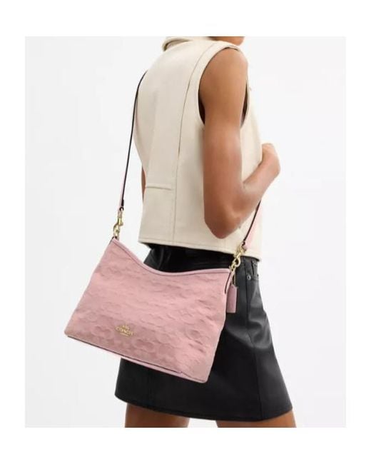 COACH Pink Laurel Zipper Shoulder Bag