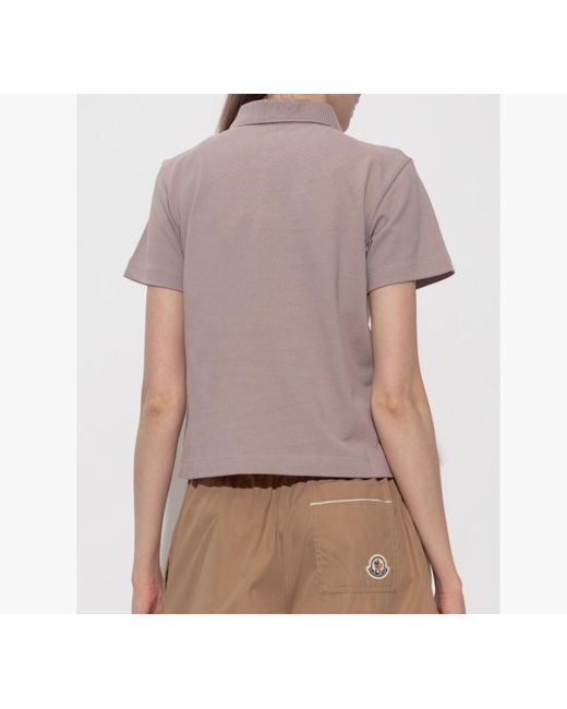 Moncler Gray Logo-Patch Polo Shirt