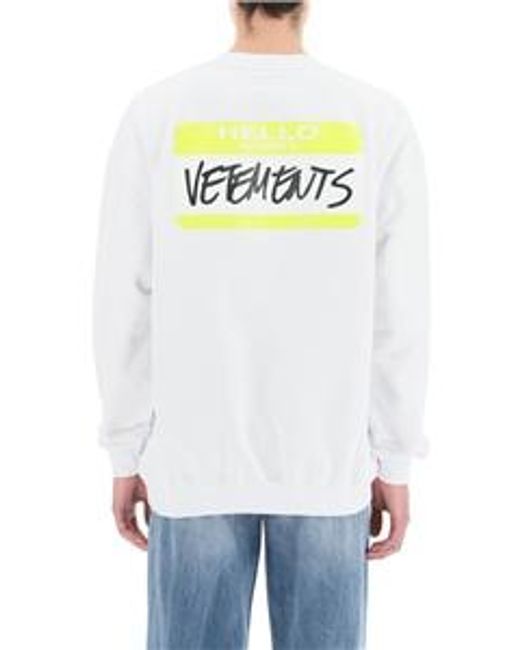 Vetements White Logo Sweater for men