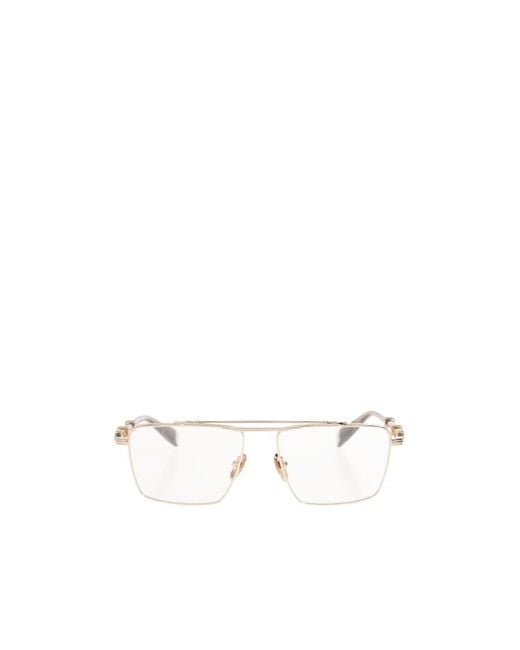 Balmain White Eyewear Brigade Vi Optical Glasses for men