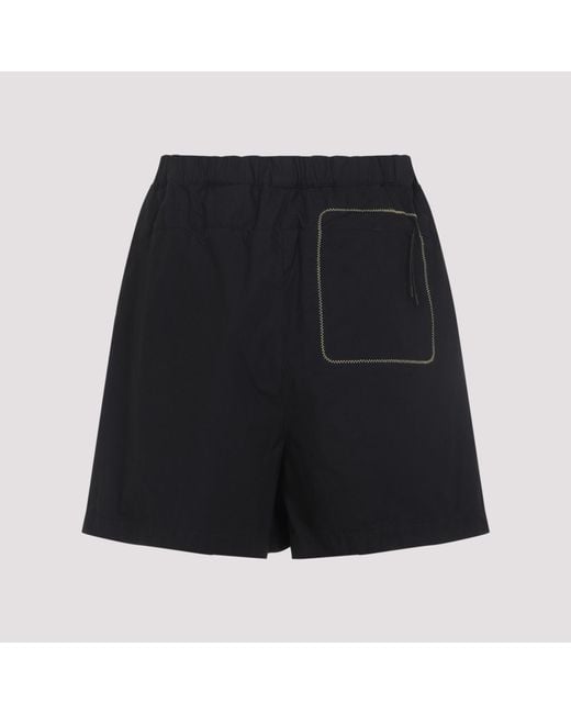 Moncler Black Contrast Stitch Shorts for men