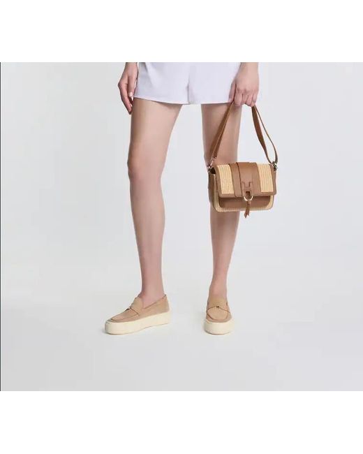 Hogan Natural Crosswind Charm Platform Flat Shoes