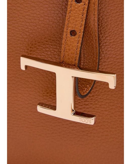 Tod's Brown T-Shaped Grained Leather Shoulder Bag