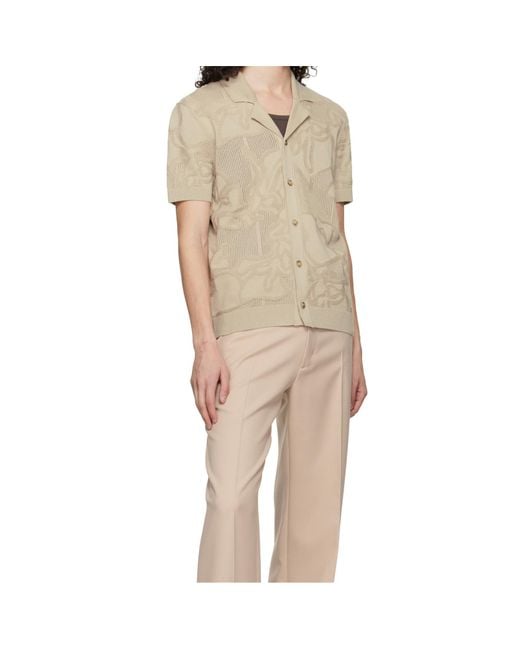 Boss Natural Jacquard-Knit Short-Sleeve Polo Shirt for men