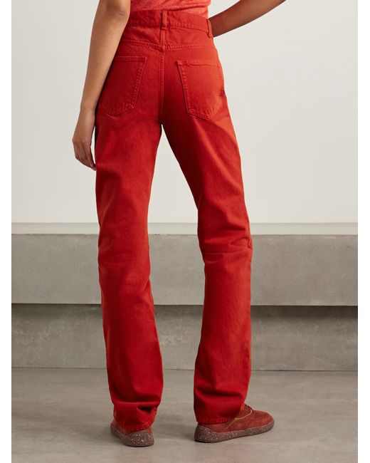 Gabriela Hearst Red High-Waisted Straight Leg Jeans