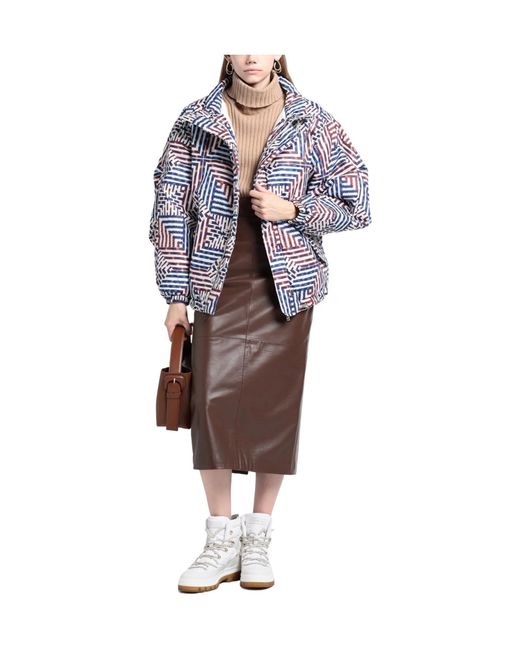 Isabel Marant Blue Two-Tone Printed Down Jacket