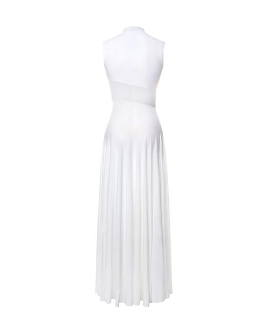 Alaïa White Silk Knit Dress With Cut-Out