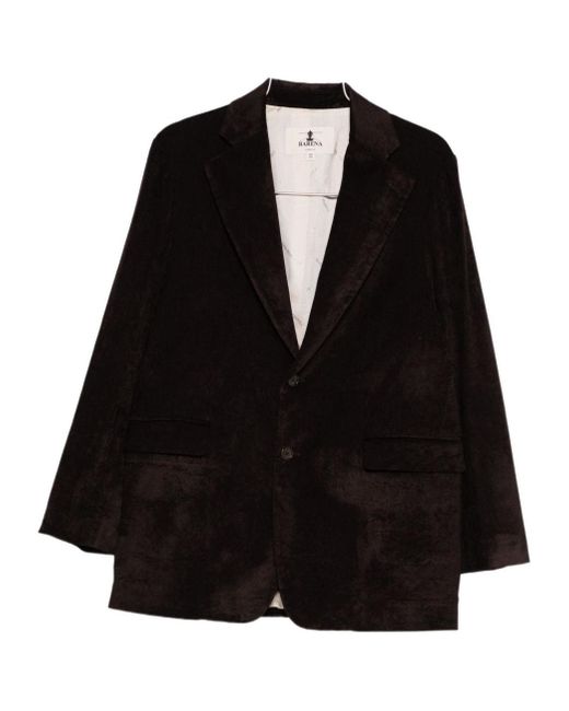 Barena Black Velvet Single-Breasted Blazer