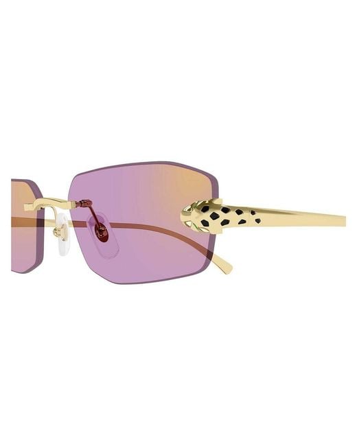 Cartier Pink Geometric Frame Sunglasses for men