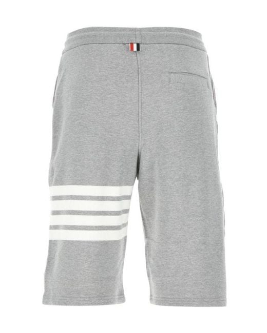 Thom Browne Gray Bar Bermuda Shorts for men