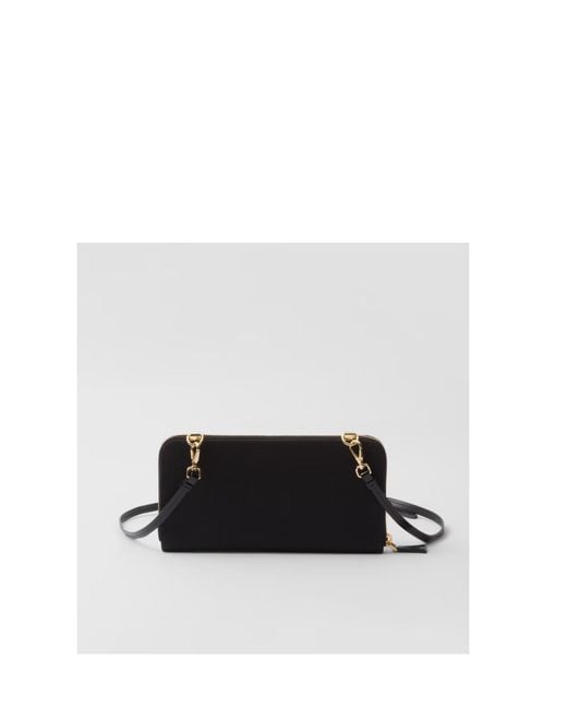 Prada White Re-Nylon And Brushed Leather Wallet
