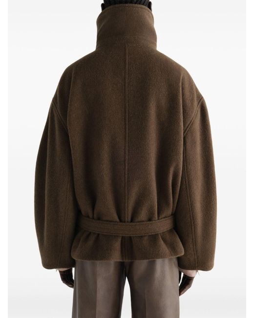 Lemaire Brown Short Double-Breasted Belted Coat