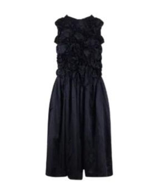 Comme des Garçons Blue Ruffled-Detail Midi Dress