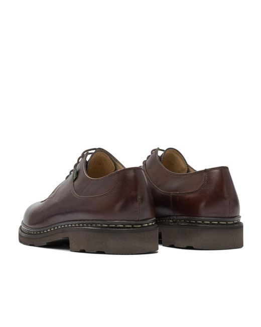 Paraboot Brown Round Toe Business Dress Shoes for men