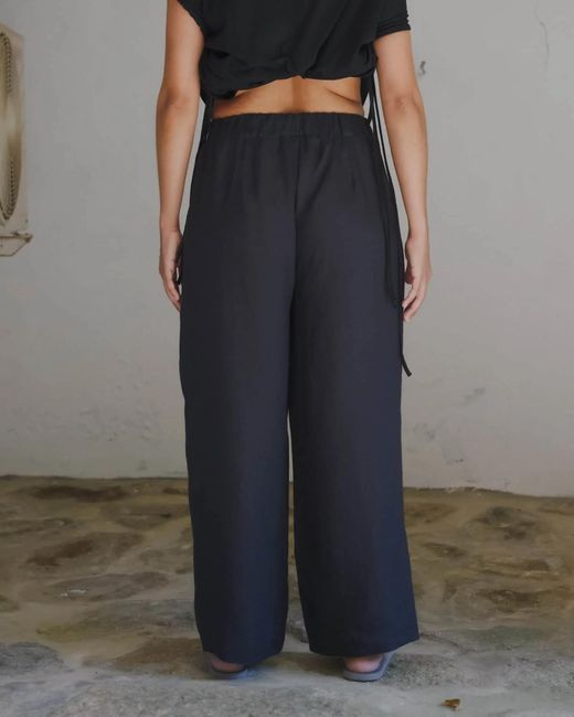 Baserange Black Elasticated Paorli Trousers
