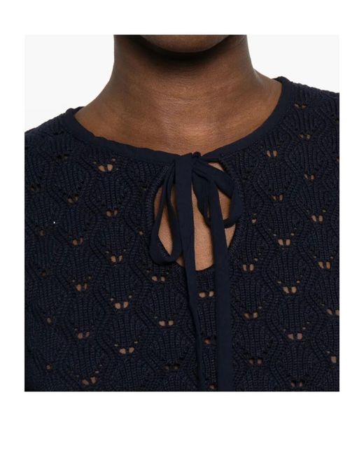 Twinset Blue Tie-Neck Blouse