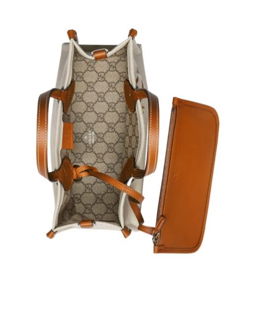 Gucci Natural Logo Printed Mini Tote Bag