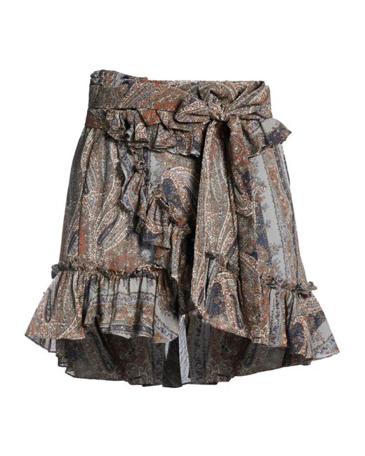Saint Laurent Brown Colorful Flared Skirt