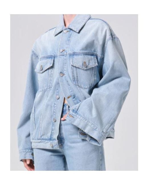 Agolde Blue Button-Up Denim Jacket