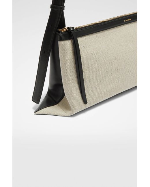Jil Sander Metallic Logo Detailed Large Shoulder Bag