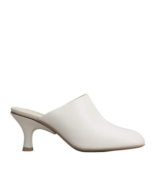 Tod's White Mid Heel Slip-On Mules