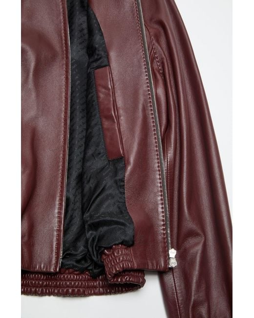 Acne Brown Full-Zip Leather Jacket for men