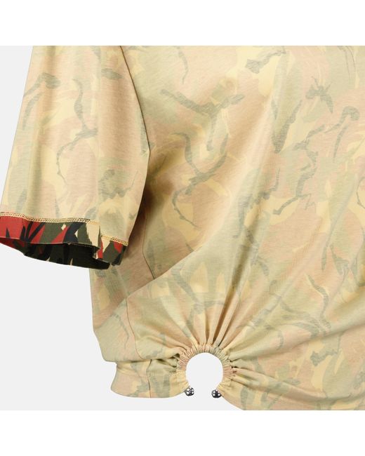 Rabanne Natural Camouflage Printed Cut-Out T-Shirt