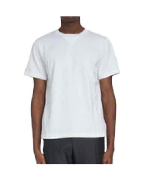 Thom Browne White Rwb Tipping Stripe Short-Sleeve T-Shirt for men