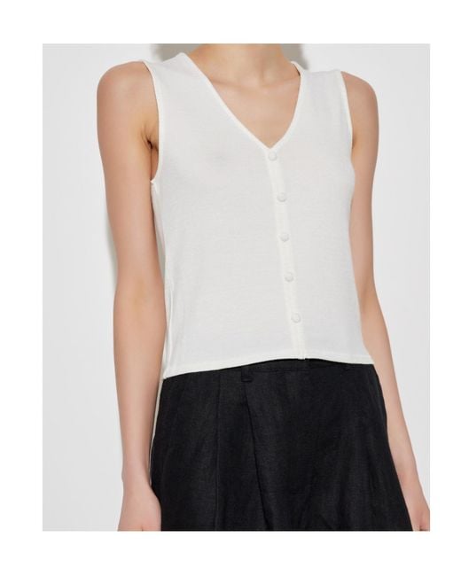 Rag & Bone White Top With Decorative Buttons