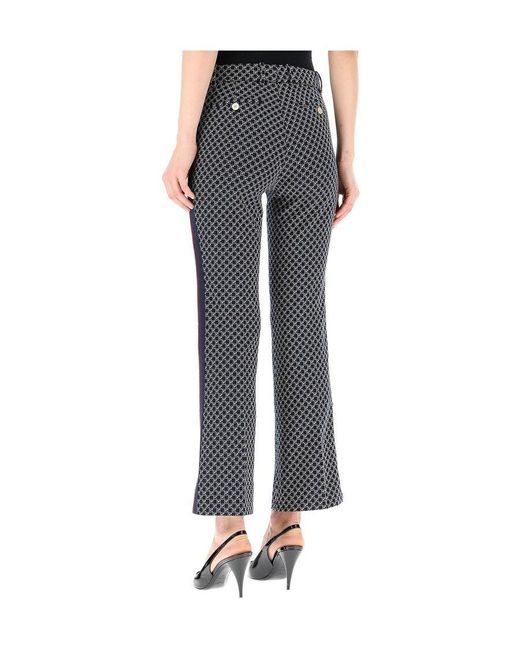 Gucci Gray Gg-Print Cropped Flared Trousers