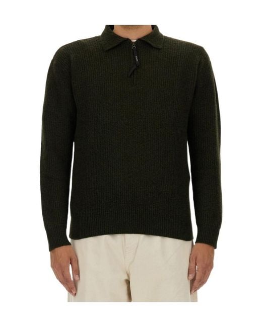Aspesi Black Wool Knit Sweater for men