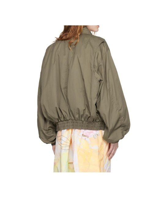 OPEN YY Green Cargo-Style Bomber Jacket