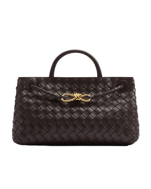 Bottega Veneta Black Small East-West Andiamo Top Handle Bag