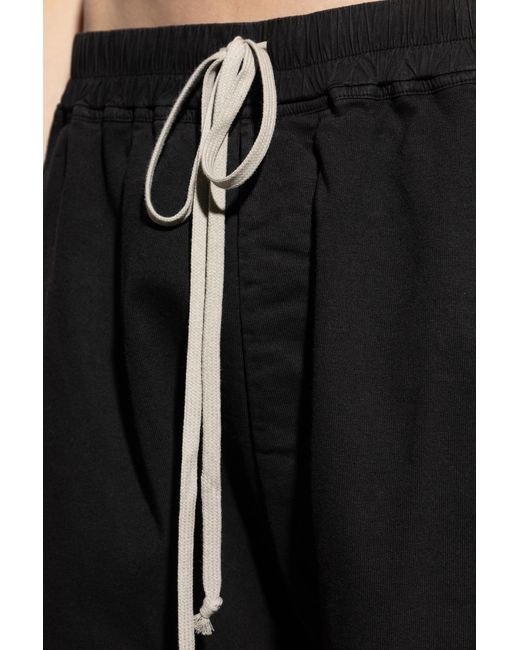 Rick Owens Black Drawstring Pod Shorts for men