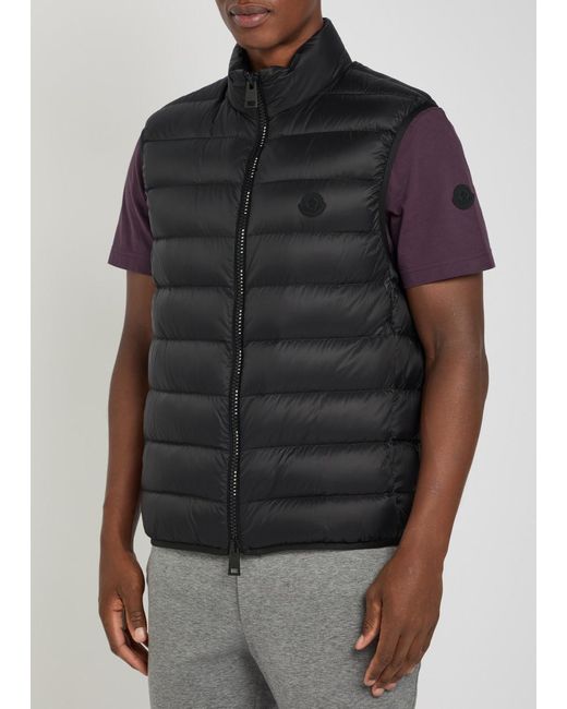 Moncler Black Lightweight Down Vest for men