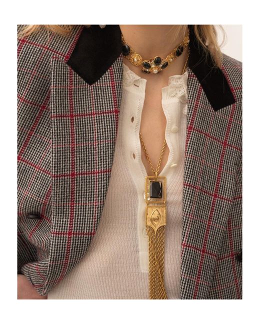 Chloé Gray Chloé Checkered Button-Up Jacket