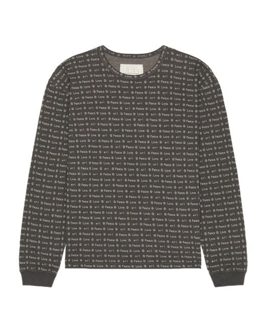 ERL Gray Jacquard Logo Knitted Top for men