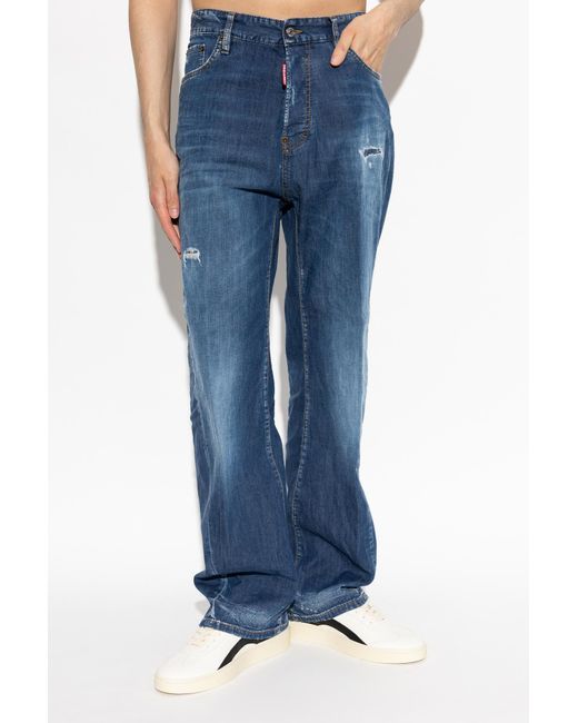 DSquared² Blue Loose Twst Distressed Jeans for men