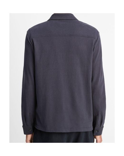 Vince Blue Sueded Cotton Overshirt Jacket for men