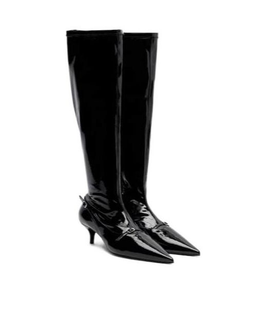 Magda Butrym Black Patent Leather Knee-High Boots