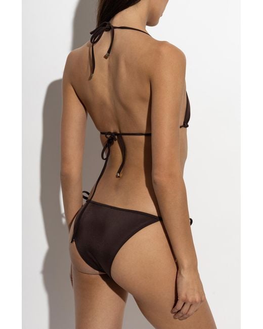 DSquared² Black Lace-Up Bikini Top
