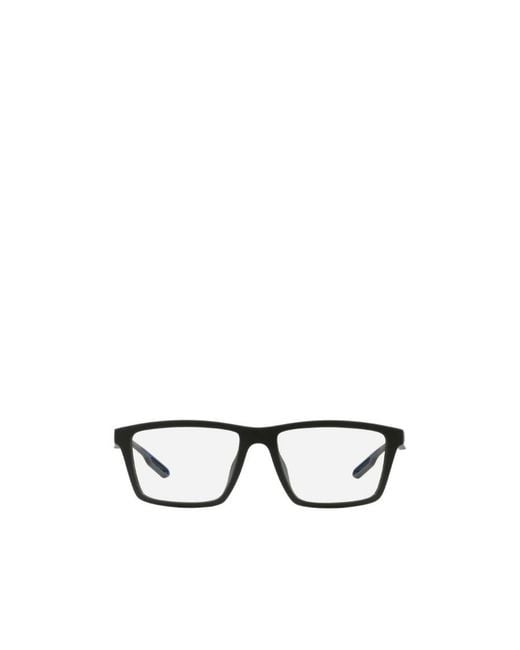 Emporio Armani White Rectangle-Frame Clip-On Glasses for men