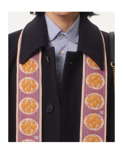 Valentino Blue Single-Breasted Straight Hem Coat for men