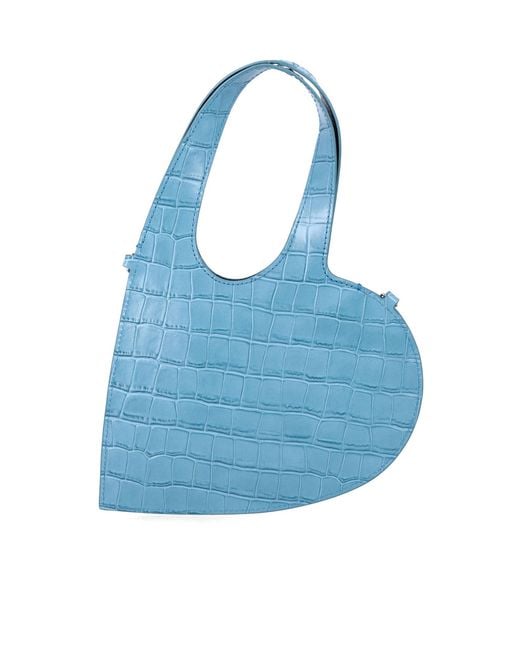 Coperni Blue Embossed Mini Heart Tote Bag