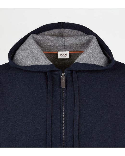 Tod's Blue Cashmere-Blend Jersey Jacket for men