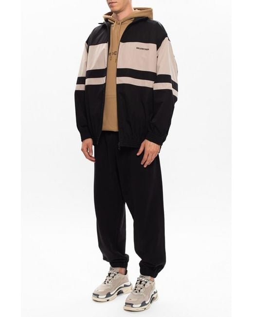 Balenciaga Natural Logo-Print Hoodie for men