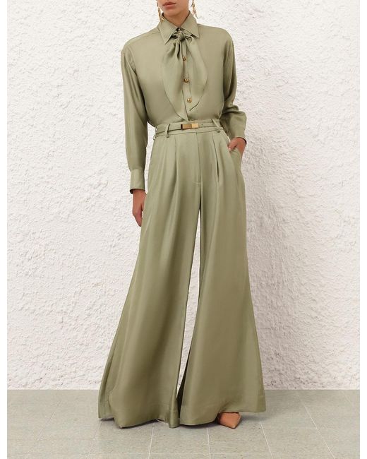 Zimmermann Green Wide Leg Pant