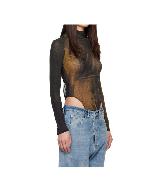 Jean Paul Gaultier Blue Open Back Printed Body